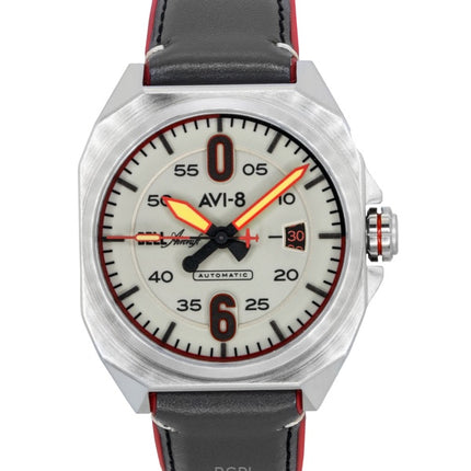 Montre automatique pour homme AVI-8 Bell X-1 Machbuster, bracelet en cuir kaki désert, cadran gris clair, AV-4115-07