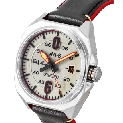 Montre automatique pour homme AVI-8 Bell X-1 Machbuster, bracelet en cuir kaki désert, cadran gris clair, AV-4115-07