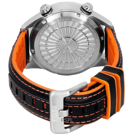 Montre automatique pour homme AVI-8 Hawker Harrier HUD avec bracelet en caoutchouc et cuir, cadran orange dégradé, AV-4117-03