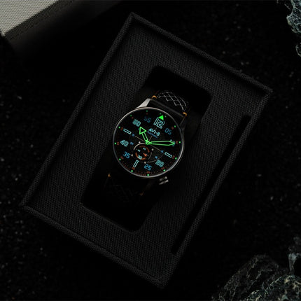 Montre automatique AVI-8 Hawker Typhoon Baldwin avec bracelet en cuir et cadran noir cool pour homme AV-4119-01