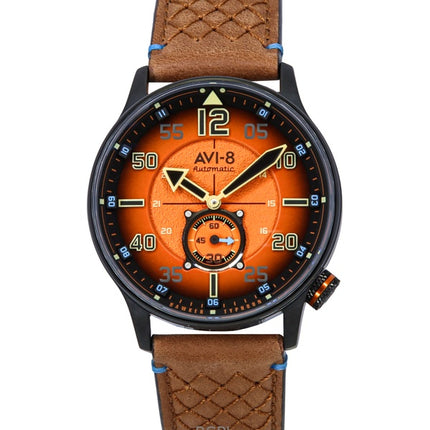 Montre automatique pour homme AVI-8 Hawker Typhoon Baldwin, cadran orange brûlé, AV-4119-02