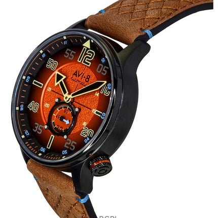 Montre automatique pour homme AVI-8 Hawker Typhoon Baldwin, cadran orange brûlé, AV-4119-02