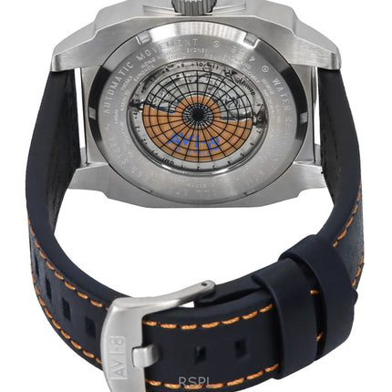 Montre automatique pour homme AVI-8 Hawker Hunter Atlas GMT, bracelet en cuir rouge orangé, cadran orange, AV-4122-06