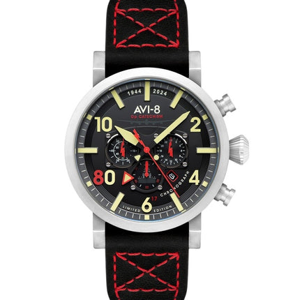 Montre pour homme AVI-8 Dambuster Operation Catechism 80th Dual Time Chronograph Quartz Edition limitée AV-4124-01