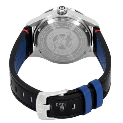 Montre automatique pour homme AVI-8 Flyboy Airmaster GMT avec bracelet en cuir et cadran noir AV-4128-01