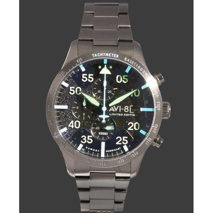 Montre homme AVI-8 Hawker Hurricane Chronograph Édition Limitée 90e Anniversaire Cadran Gris Hangar Quartz AV-4130-44