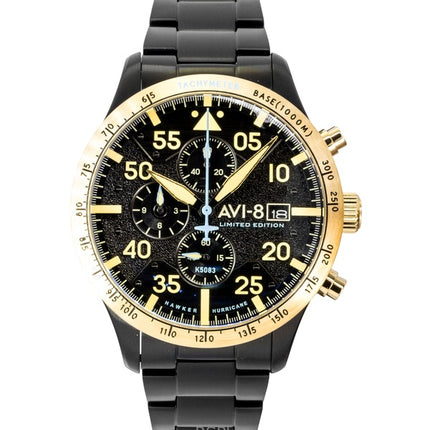 Montre homme AVI-8 Hawker Hurricane Chronograph Édition Limitée 90e Anniversaire Altitude Cadran Noir Quartz AV-4130-55