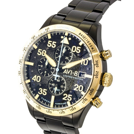 Montre homme AVI-8 Hawker Hurricane Chronograph Édition Limitée 90e Anniversaire Altitude Cadran Noir Quartz AV-4130-55