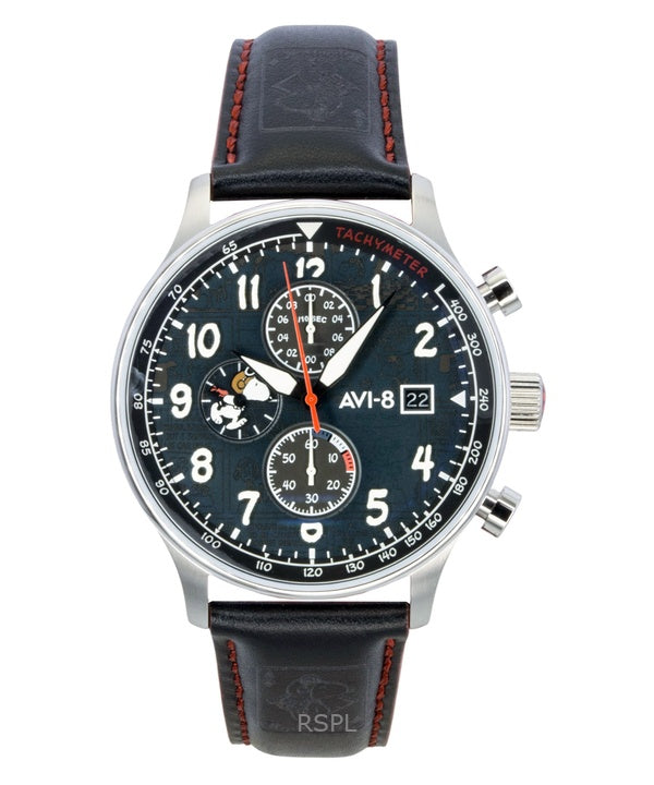 Montre homme AVI-8 Hawker Hurricane Classic Chronograph Limited Edition Ace, cadran noir, mouvement à quartz AV-4132-01