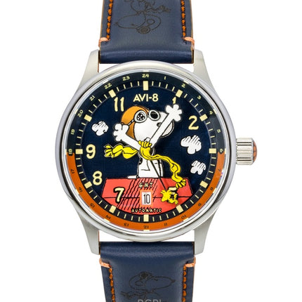 Montre homme AVI-8 Hawker Hurricane Kent GMT Édition Limitée Sketchbook Cadran Bleu et Rouge Automatique AV-4136-02
