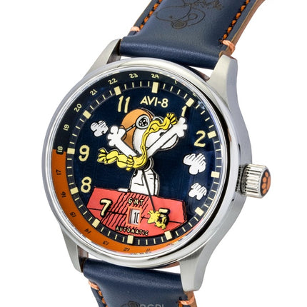 Montre homme AVI-8 Hawker Hurricane Kent GMT Édition Limitée Sketchbook Cadran Bleu et Rouge Automatique AV-4136-02