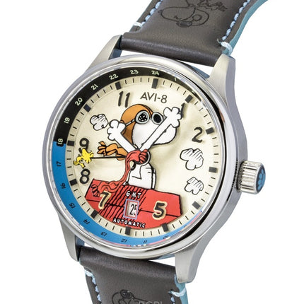 Montre homme AVI-8 Hawker Hurricane Kent GMT Édition Limitée, Cadran Crème et Rouge, Automatique AV-4136-03