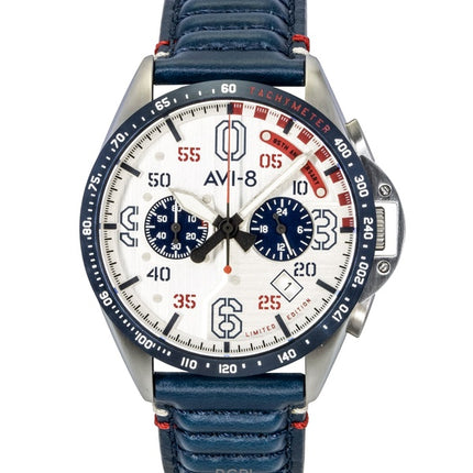 Montre homme AVI-8 P-51 Mustang Kindelberger Chronographe Édition Limitée 85e Anniversaire Cadran Argent Quartz AV-4143-01