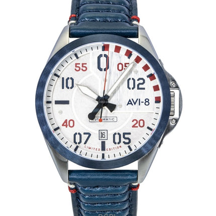 Montre homme AVI-8 P-51 Mustang Hitchcock Édition Limitée 85e anniversaire Cadran argenté Automatique AV-4146-01