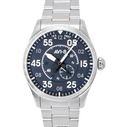 Montre homme AVI-8 Spitfire Type 300 en acier inoxydable, cadran bleu, automatique, référence AV-4147-11