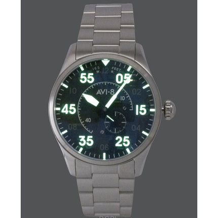 Montre homme AVI-8 Spitfire Type 300 en acier inoxydable, cadran bleu, automatique, référence AV-4147-11