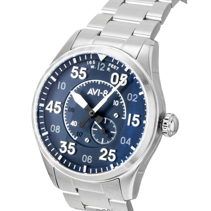 Montre homme AVI-8 Spitfire Type 300 en acier inoxydable, cadran bleu, automatique, référence AV-4147-11