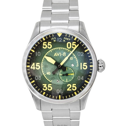 Montre homme AVI 8 Spitfire Type 300 Tarmac Tracker, cadran vert, automatique, en acier inoxydable, référence AV-4147-22