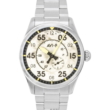 Montre homme AVI-8 Spitfire Type 300, boîtier en acier inoxydable, cadran crème, mouvement automatique AV-4147-33