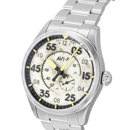 Montre homme AVI-8 Spitfire Type 300, boîtier en acier inoxydable, cadran crème, mouvement automatique AV-4147-33