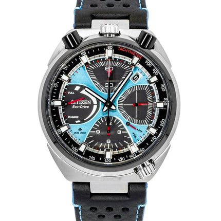 Montre homme Citizen Promaster Limited Edition Chronographe Bracelet Cuir Cadran Bleu Eco-Drive Diver's AV0106-01L 200M