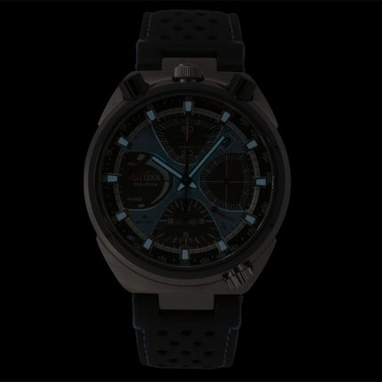 Montre homme Citizen Promaster Limited Edition Chronographe Bracelet Cuir Cadran Bleu Eco-Drive Diver's AV0106-01L 200M