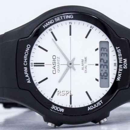 Montre Casio double temps alarme Quartz analogique Digital AW - 90H - 7EV AW90H - 7EV homme