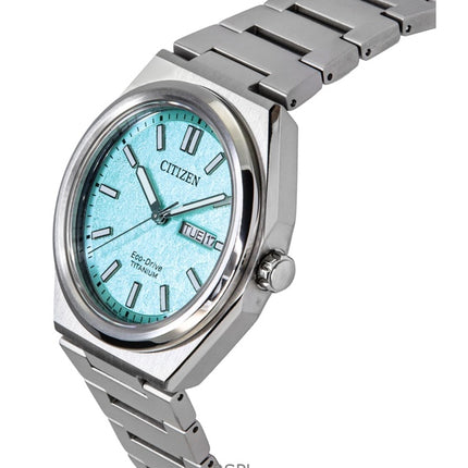 Montre homme Citizen Zenshin Super Titanium Eco-Drive AW0130-85M, cadran turquoise, 100 m