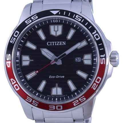 Montre Citizen Eco-Drive AW1527-86E 100M en acier inoxydable avec cadran noir pour homme