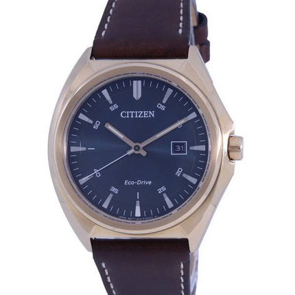 Montre pour homme Citizen Metropolitan avec cadran bleu et bracelet en cuir Eco-Drive AW1573-11L 100M
