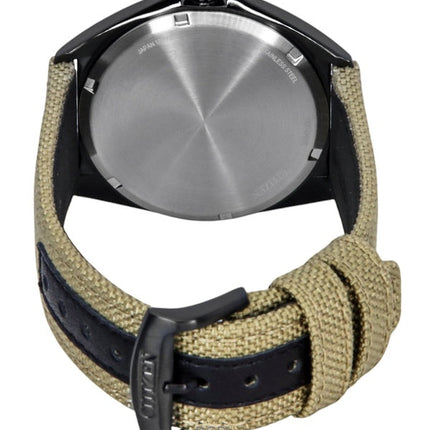 Montre homme Citizen Eco-Drive AW1575-08E, bracelet en nylon vert, cadran noir, 100 m
