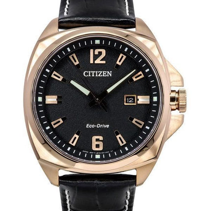 Montre pour homme Citizen Eco-Drive Sport Luxury Endicott avec bracelet en cuir et cadran noir AW1723-02E 100M