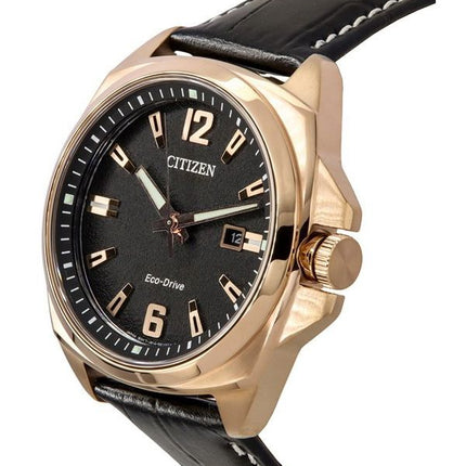 Montre pour homme Citizen Eco-Drive Sport Luxury Endicott avec bracelet en cuir et cadran noir AW1723-02E 100M