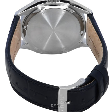 Montre Citizen Eco-Drive pour homme avec bracelet en cuir et cadran noir AW1750-18E 100M
