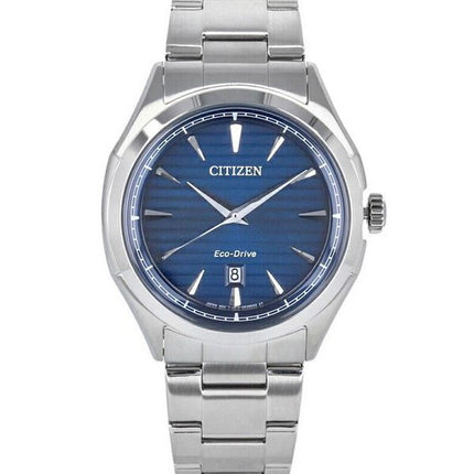 Montre pour homme Citizen Core Collection en acier inoxydable avec cadran bleu Eco-Drive AW1750-85L 100M