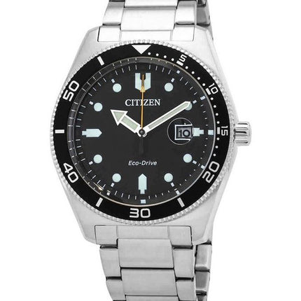 Montre pour homme Citizen Core Collection Eco-Drive en acier inoxydable avec cadran noir AW1760-81E 100M