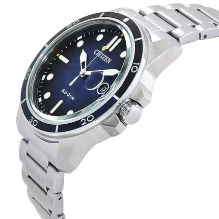 Montre Citizen Marine en acier inoxydable avec cadran bleu Eco-Drive AW1810-85L 100M pour homme