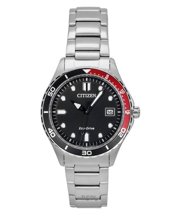Montre unisexe Citizen Eco-Drive AW1820-81E en acier inoxydable avec cadran noir, 100 m