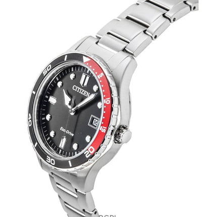 Montre unisexe Citizen Eco-Drive AW1820-81E en acier inoxydable avec cadran noir, 100 m