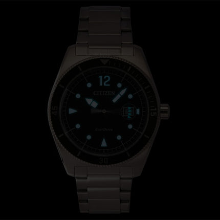 Montre homme Citizen Eco-Drive AW1880-55X 100M, cadran vert, solaire, en acier inoxydable et étanche à 100 m