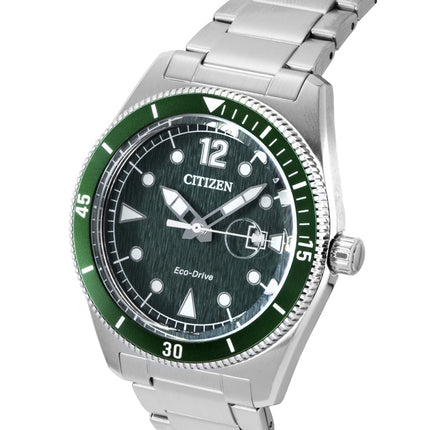 Montre homme Citizen Eco-Drive AW1880-55X 100M, cadran vert, solaire, en acier inoxydable et étanche à 100 m