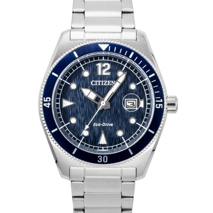 Montre homme Citizen Eco-Drive AW1881-52L 100M, cadran bleu, solaire, acier inoxydable, étanche à 100 m