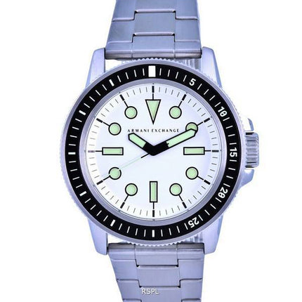 Armani Exchange Acier Inoxydable Cadran Blanc Quartz AX1853 Montre Homme