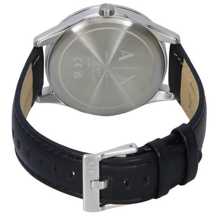 Montre pour homme Armani Exchange avec bracelet en cuir multifonction et cadran noir à quartz AX1872