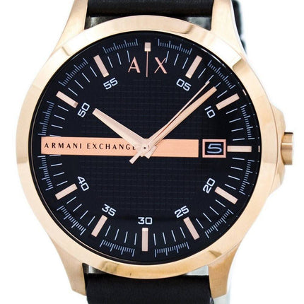 Armani Exchange Rose or cadran noir cuir sangle AX2129 montre homme