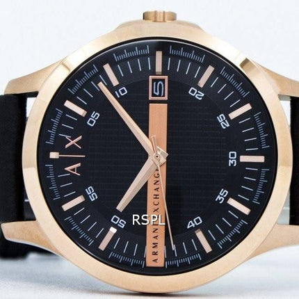 Armani Exchange Rose or cadran noir cuir sangle AX2129 montre homme