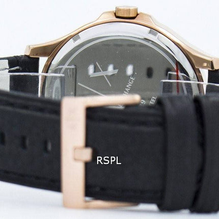 Armani Exchange Rose or cadran noir cuir sangle AX2129 montre homme