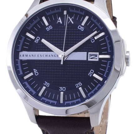 Armani Exchange Quartz cadran marine cuir marron bracelet AX2133 montre homme