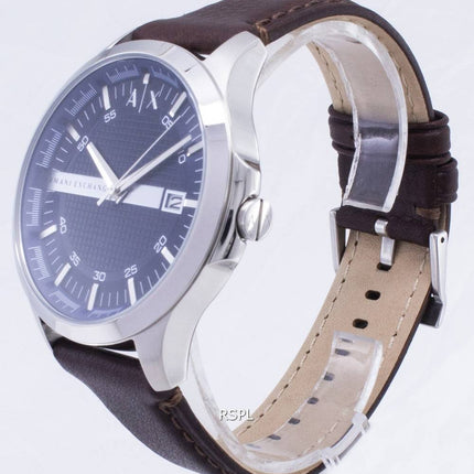 Armani Exchange Quartz cadran marine cuir marron bracelet AX2133 montre homme
