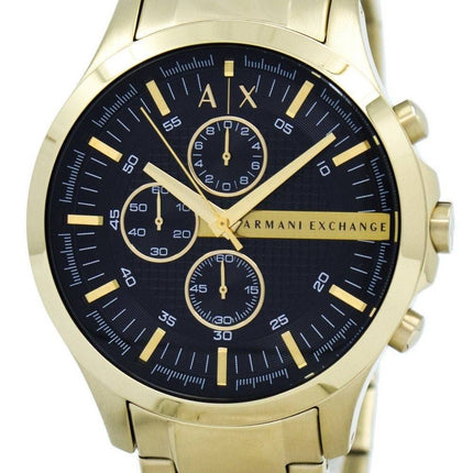 Armani Exchange Quartz doré chronographe cadran noir AX2137 montre homme